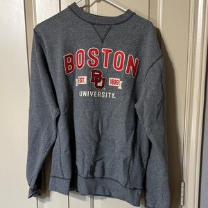 Boston University Heather Gray Knit crew neck sweatshirt
